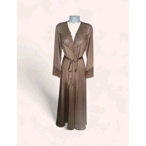 Vintage Vanity Fair Nylon Lace Pegnoir Robe XL (40) Brown Sexy USA